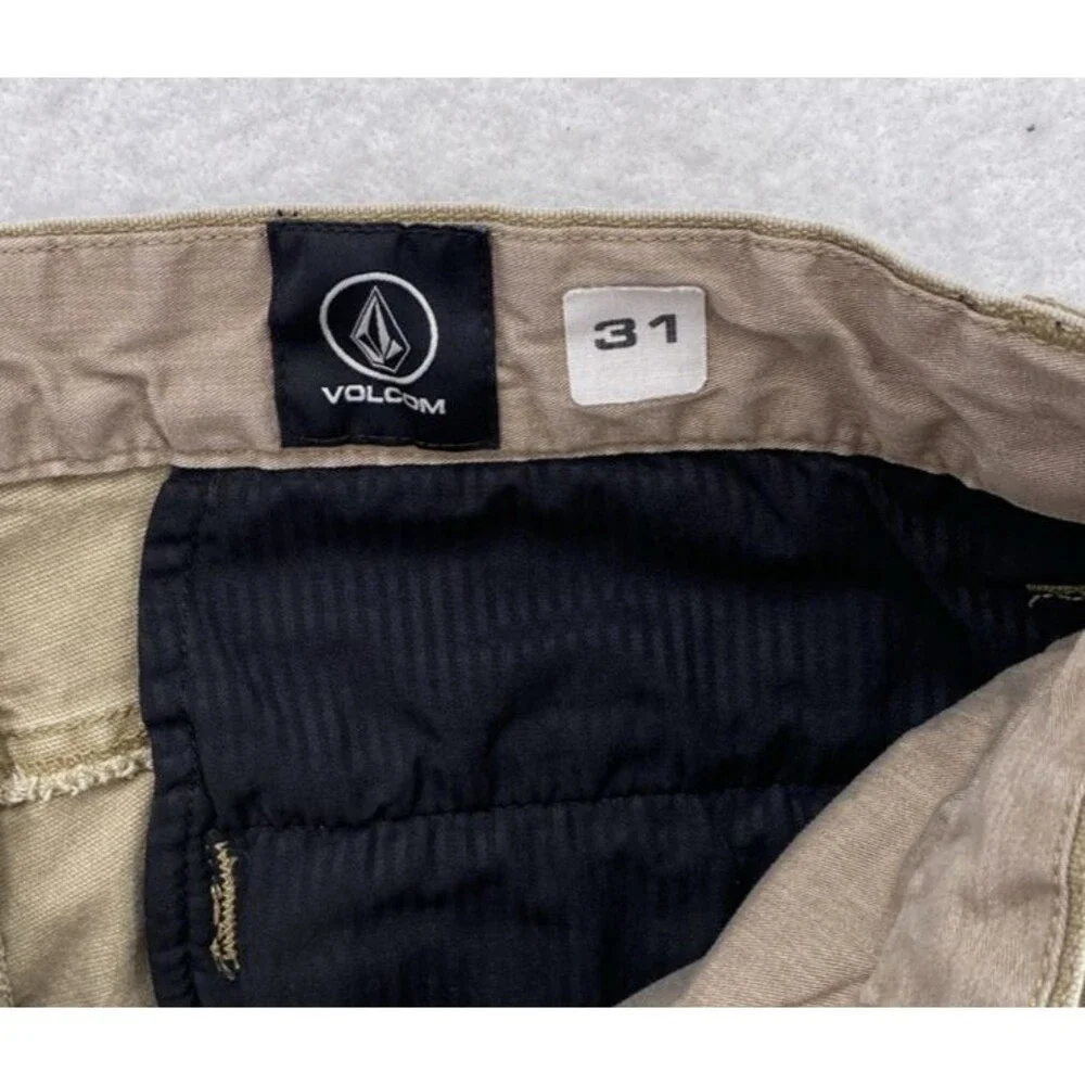 Volcom True To This Khaki Tan Stretch Skate Shorts Mens 31 Cutoff - Picture 7 of 12